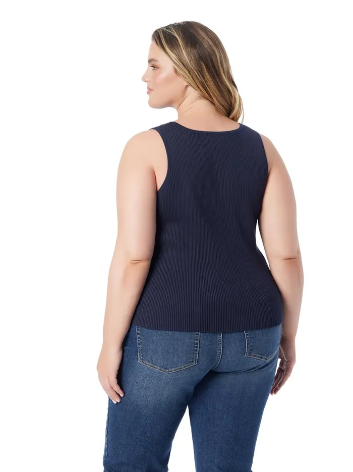 Women Tops and Tees Jessica Simpson Johanna Lace Up Tank In After Midnight