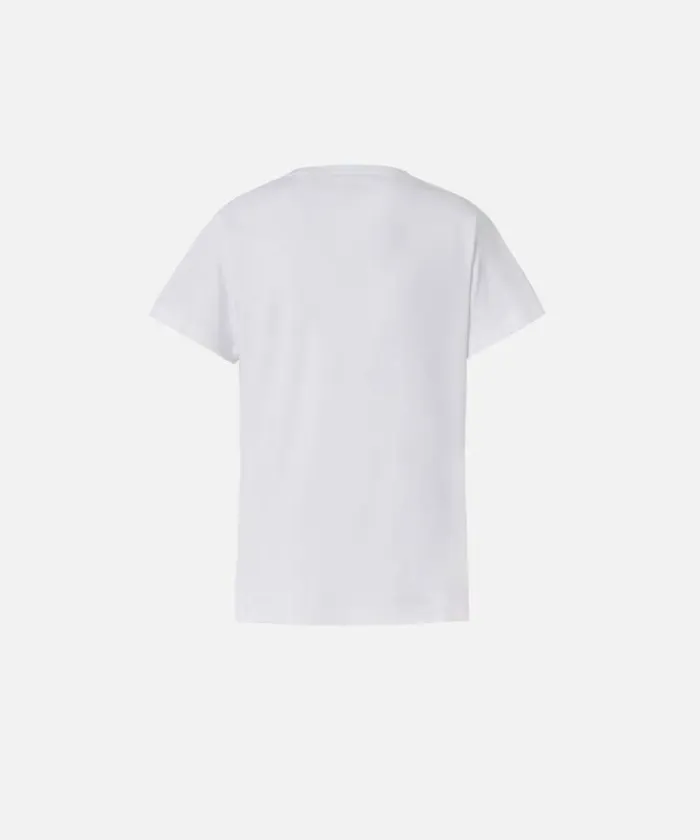 Women Topwear Pinko Logo Print Vneck Tshirt Bright White Women Topwear Pinko Logo Print Vneck Tshirt Bright White