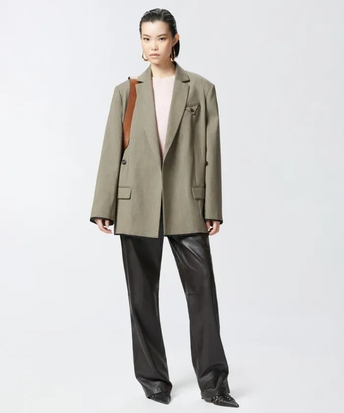 Women Topwear Pinko Longsleeved Ribbed Sweater In Silk And Cashmere Pale Lilac