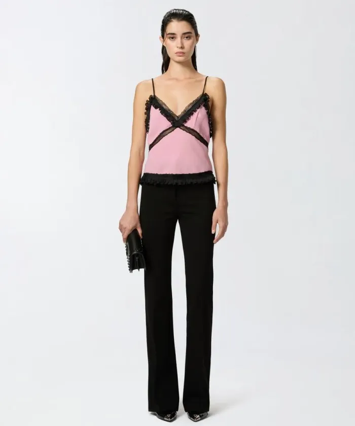 Women Topwear Pinko Silkblend Crepe Thin Shoulder Top Pinkpolignac Women Topwear Pinko Silkblend Crepe Thin Shoulder Top Pinkpolignac