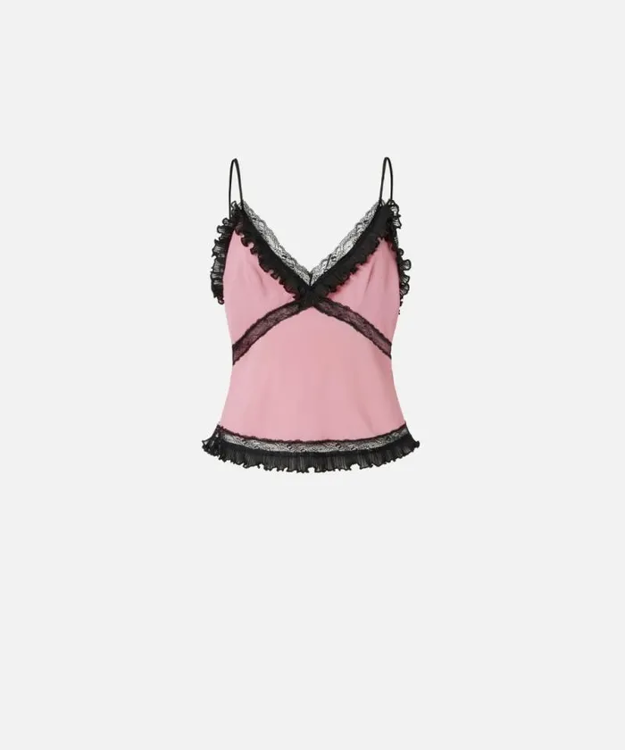 Women Topwear Pinko Silkblend Crepe Thin Shoulder Top Pinkpolignac Women Topwear Pinko Silkblend Crepe Thin Shoulder Top Pinkpolignac