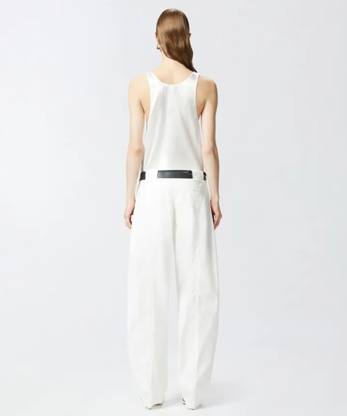 Women Topwear Pinko Stretch Silk Satin Vest Top Snow White Women Topwear Pinko Stretch Silk Satin Vest Top Snow White