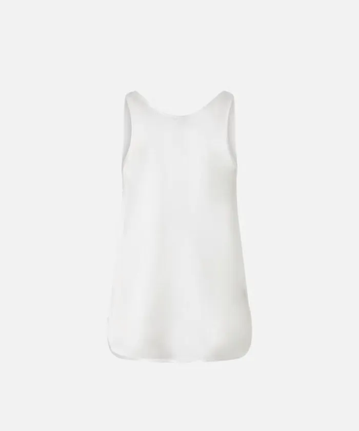 Women Topwear Pinko Stretch Silk Satin Vest Top Snow White Women Topwear Pinko Stretch Silk Satin Vest Top Snow White