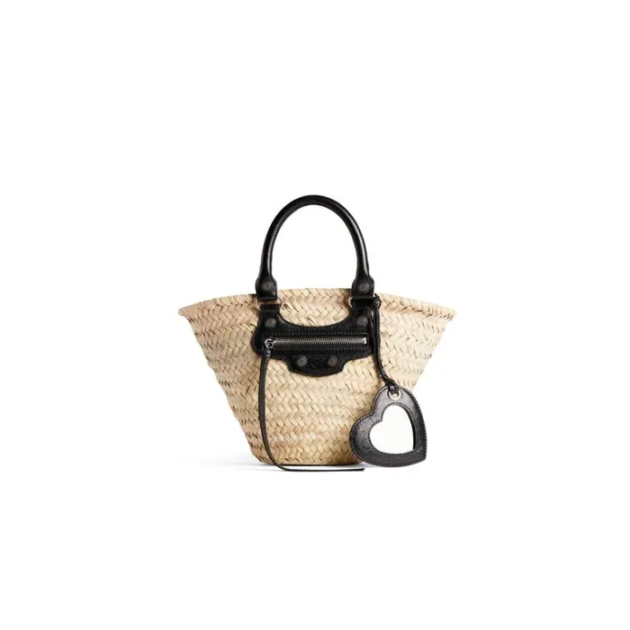 Women Tote Bags Balenciaga Le Cagole Small Basket In Beigeblack