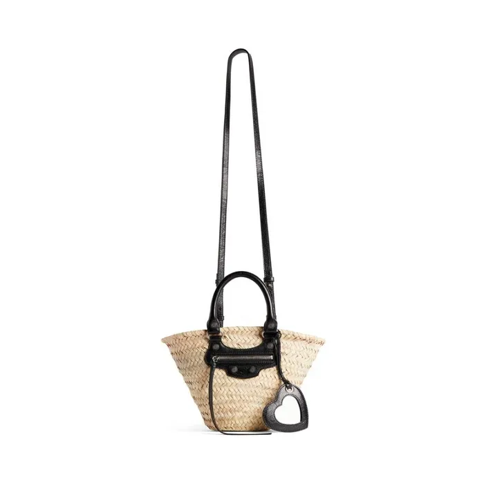 Women Tote Bags Balenciaga Le Cagole Small Basket In Beigeblack