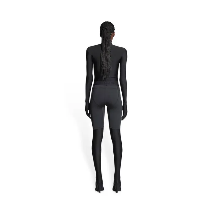 Women Trousers Balenciaga 3b Sports Icon Athletic Cut Shorts In Black