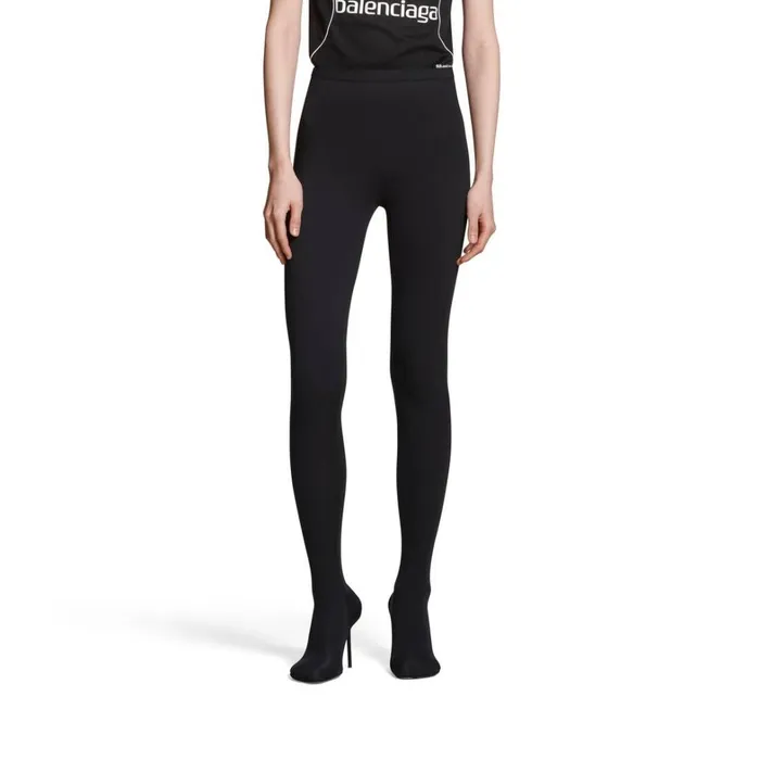 Women Trousers Balenciaga Anatomic Pantaleggings In Black