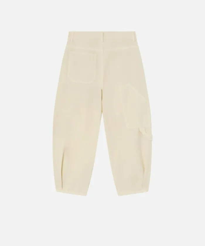 Women Trousers Pinko Cotton Canvas Balloon Trousers Milk White Women Trousers Pinko Cotton Canvas Balloon Trousers Milk White