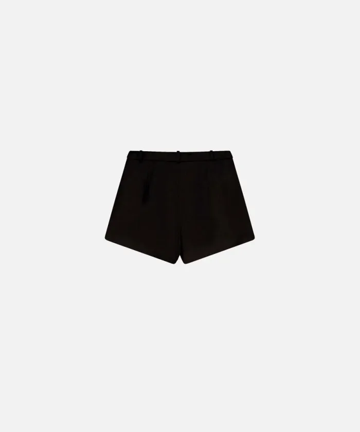 Women Trousers Pinko Crossoverfront Shorts In Technical Cady Limo Black Women Trousers Pinko Crossoverfront Shorts In Technical Cady Limo Black