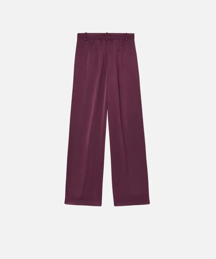 Women Trousers Pinko Tailored Satin Trousers Grape Wine Women Trousers Pinko Tailored Satin Trousers Grape Wine