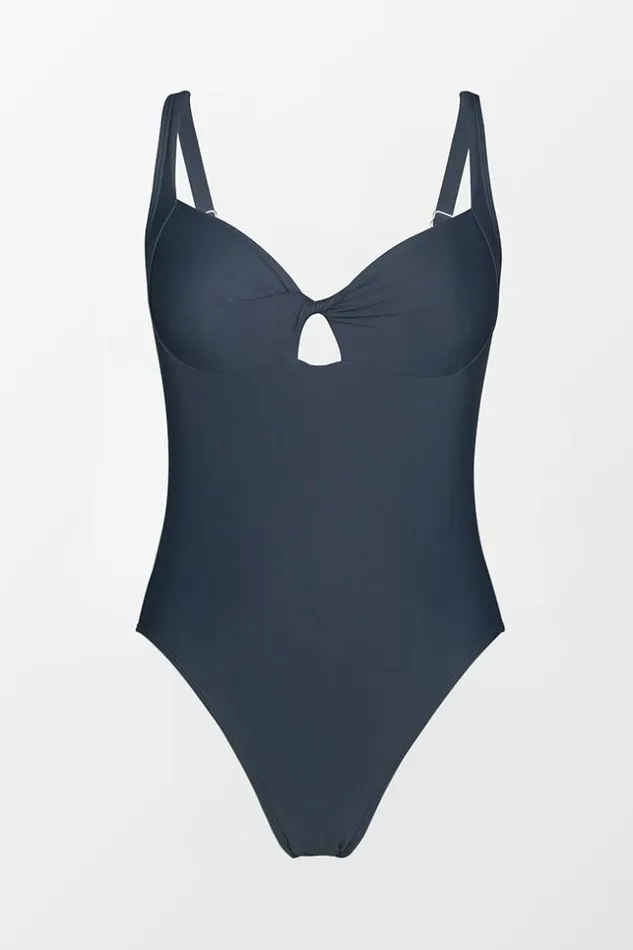 Women Tummy Control Swimsuits Cupshe La Vie En Rose Cutout Twisted One Piece Navy