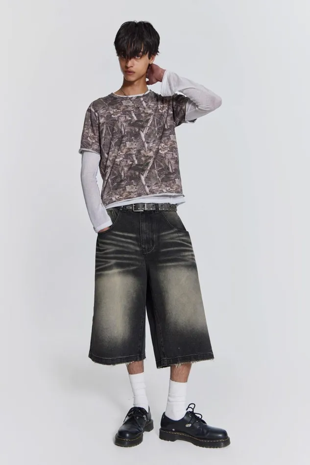 Women Washed Black Colossus Jorts Jaded London Jeans