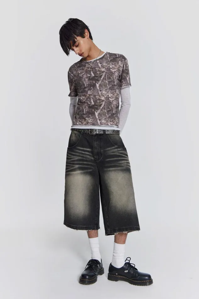 Women Washed Black Colossus Jorts Jaded London Jeans