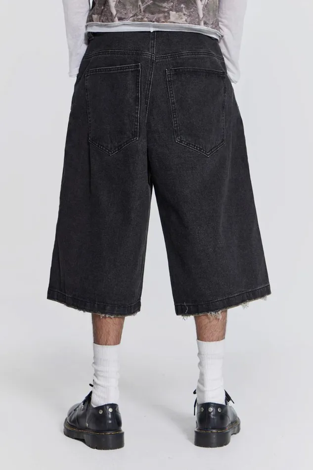Women Washed Black Colossus Jorts Jaded London Jeans