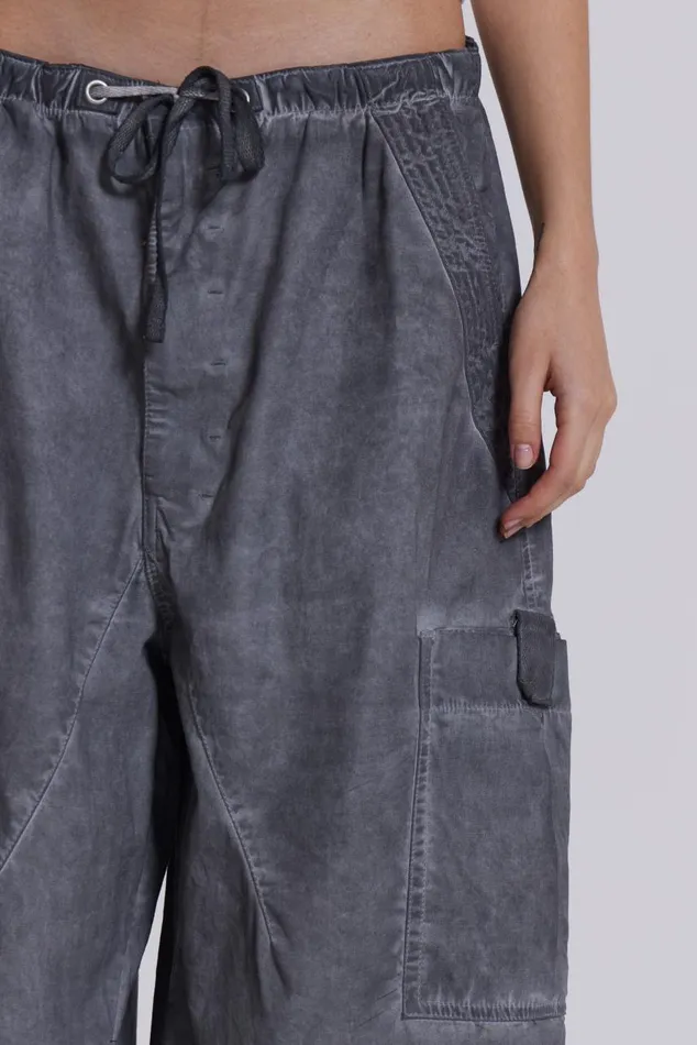 Women Washed Black Oil Parachute Cargo Pants Jaded London Trousers and Pants