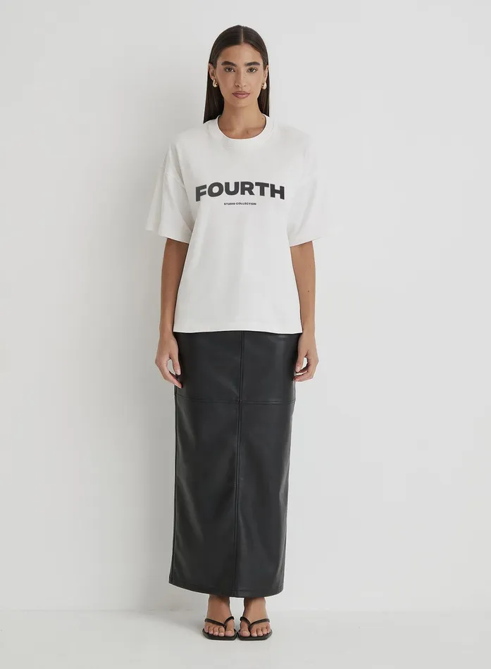 Women White Fourth Branded Oversized TShirt Hannah 4th and Reckless Athleisure