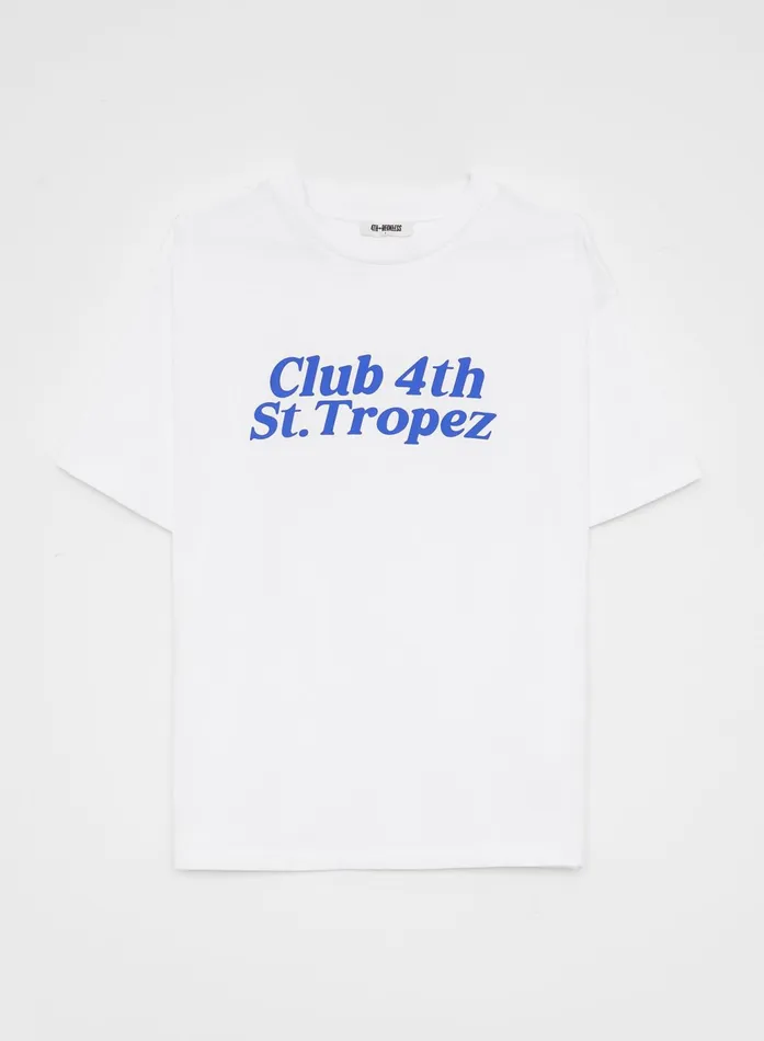 Women White St Tropez Slogan TShirt Laurent 4th and Reckless Athleisure