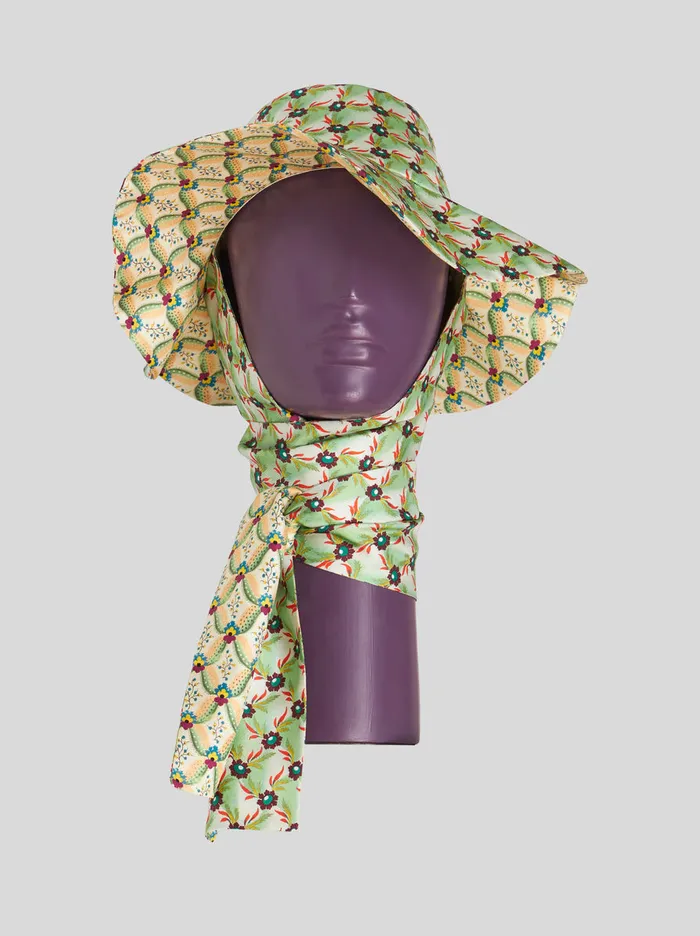 Women WideBrimmed Silk Hat Etro Hats And Gloves