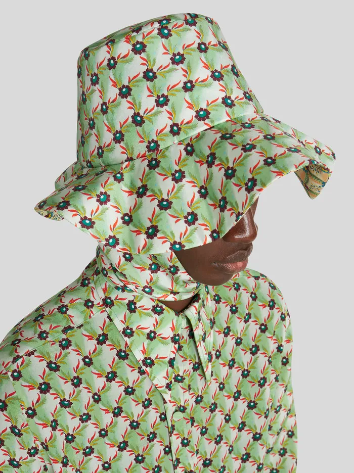 Women WideBrimmed Silk Hat Etro Hats And Gloves