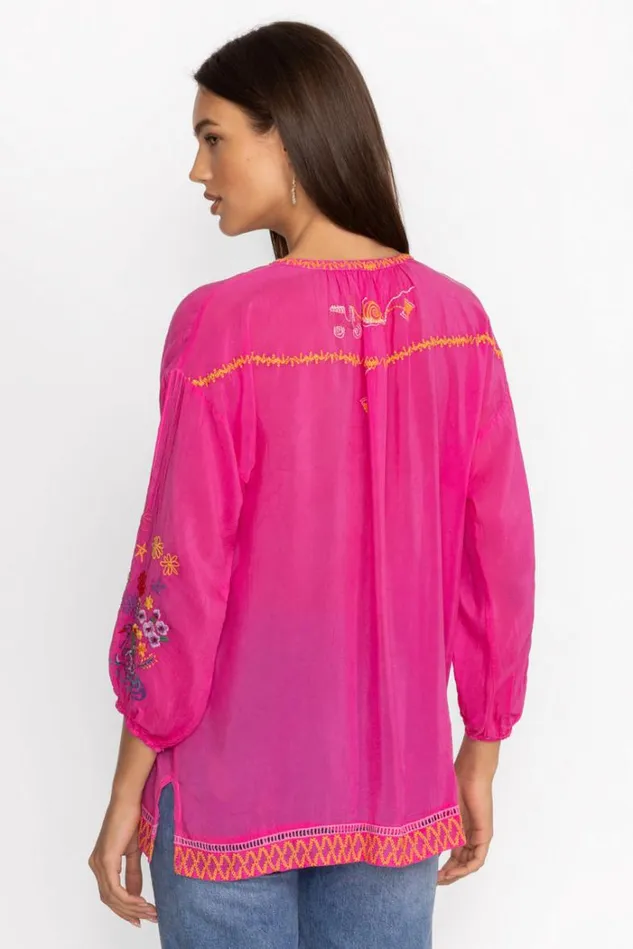 Women ZADONIA BLOUSE Fuchsia Johnny Was Tops Women ZADONIA BLOUSE Fuchsia Johnny Was Tops