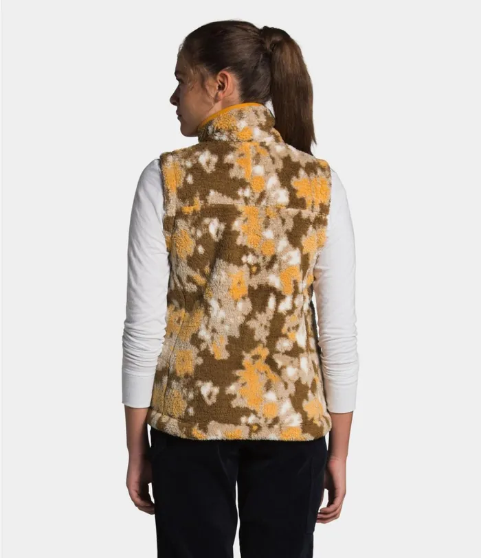 Womens Campshire Vest 20 Hawthorne Khaki Abstract Ikat Flc Print The North Face Fleece