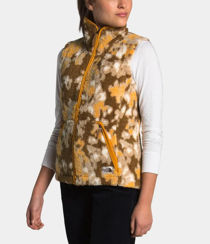 Womens Campshire Vest 20 Hawthorne Khaki Abstract Ikat Flc Print The North Face Fleece