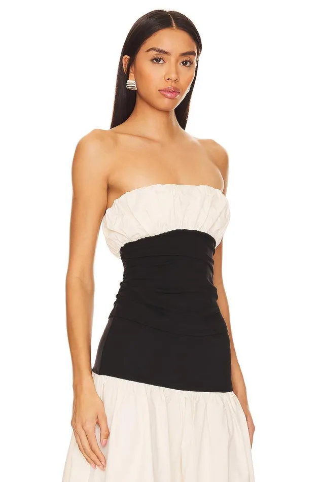 X Anja Dujakovi Mac Tube Top Black and Ivory Women Lovers and Friends Tops