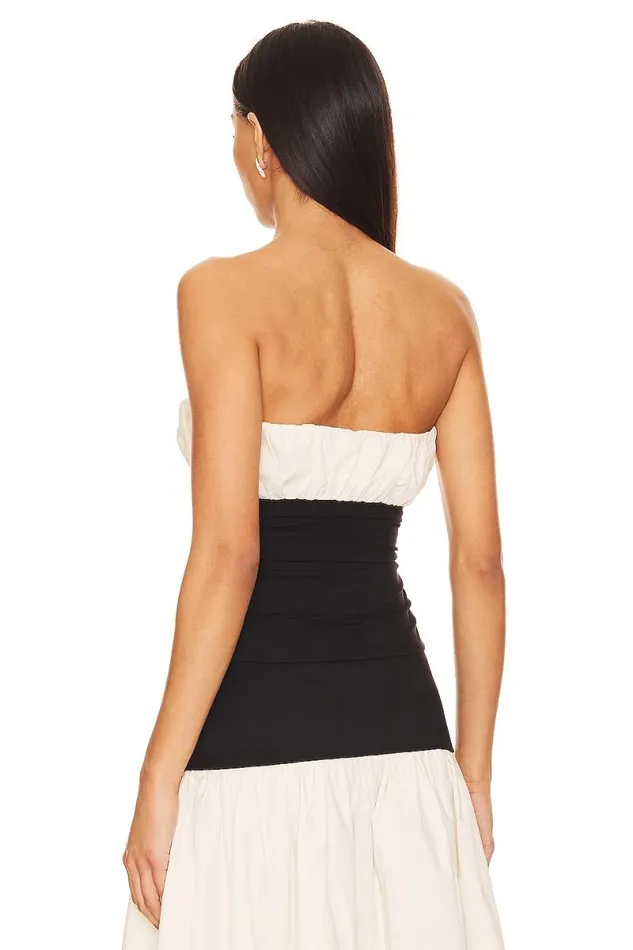 X Anja Dujakovi Mac Tube Top Black and Ivory Women Lovers and Friends Tops