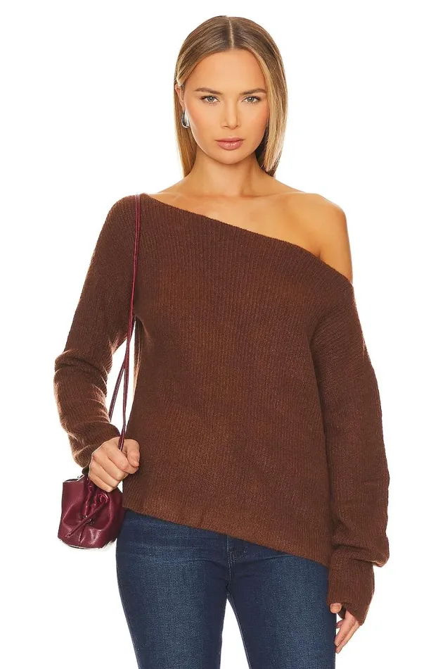 X Rachel Alayah Off Shoulder Sweater Brown Women Lovers and Friends Sweaters and Knits X Rachel Alayah Off Shoulder Sweater Brown Women Lovers and Friends Sweaters and Knits
