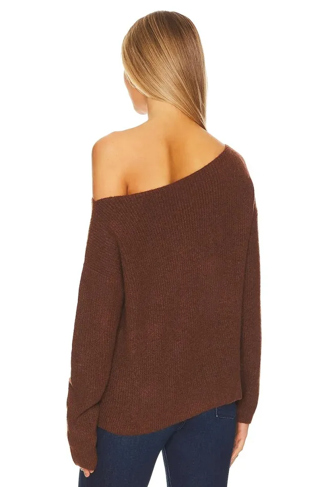 X Rachel Alayah Off Shoulder Sweater Brown Women Lovers and Friends Sweaters and Knits