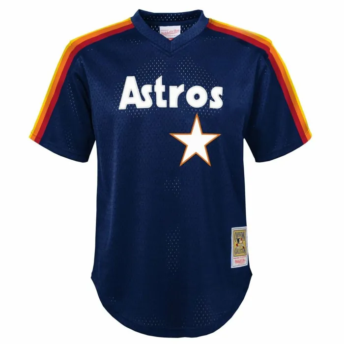 Youth Big Kids Mitchell and Ness Mesh BP Jersey Houston Astros 1988 Nolan Ryan