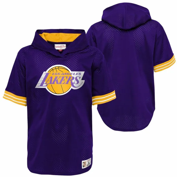 Youth Big Kids Mitchell and Ness Unbeaten SS Mesh Hoody Los Angeles Lakers Youth Big Kids Mitchell and Ness Unbeaten SS Mesh Hoody Los Angeles Lakers