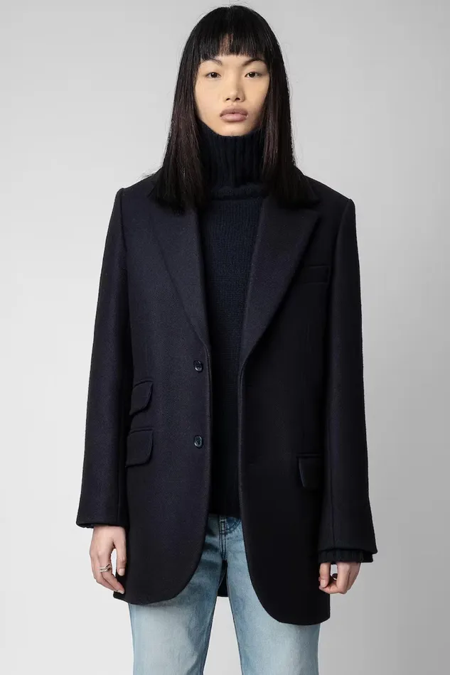 Zadig and Voltaire Coats VIOLET COAT NAVY 8211 Women Zadig and Voltaire Coats VIOLET COAT NAVY 8211 Women