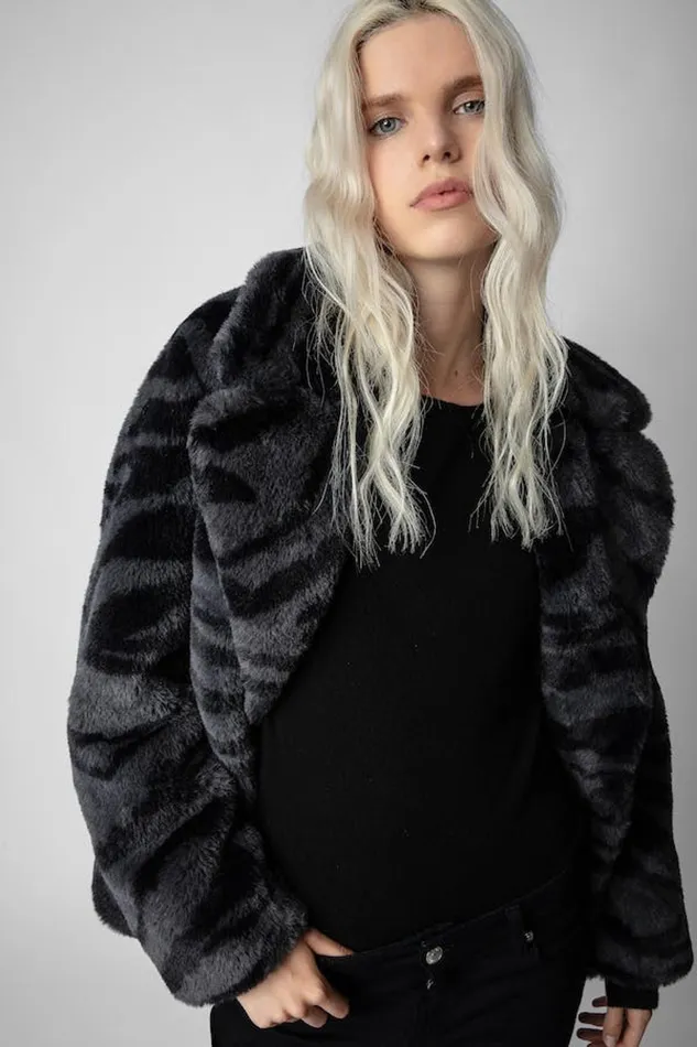 Zadig and Voltaire Jackets FERA TIGER BLACKGREY 8211 Women Zadig and Voltaire Jackets FERA TIGER BLACKGREY 8211 Women