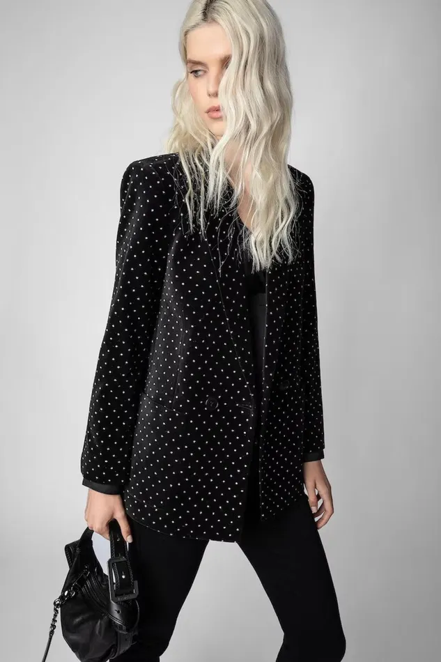 Zadig and Voltaire Jackets VISKO GLITTER DOTS BLACK 8211 Women