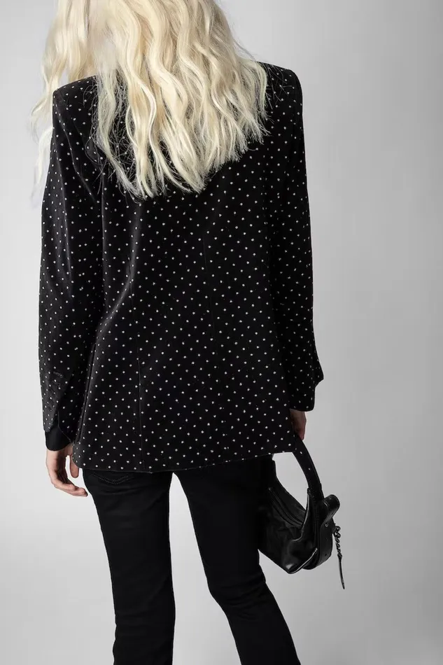 Zadig and Voltaire Jackets VISKO GLITTER DOTS BLACK 8211 Women Zadig and Voltaire Jackets VISKO GLITTER DOTS BLACK 8211 Women