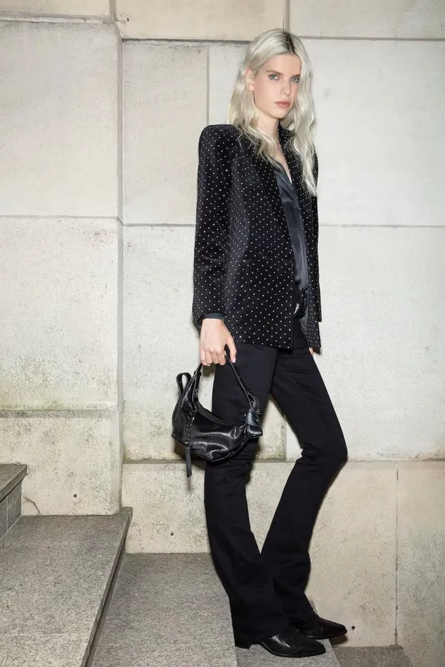 Zadig and Voltaire Jackets VISKO GLITTER DOTS BLACK 8211 Women Zadig and Voltaire Jackets VISKO GLITTER DOTS BLACK 8211 Women