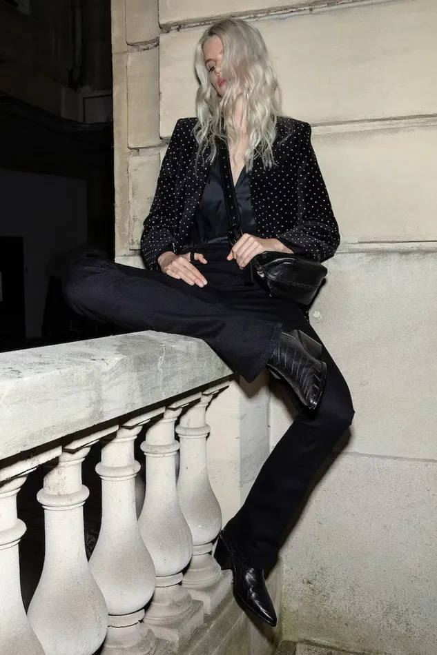 Zadig and Voltaire Jackets VISKO GLITTER DOTS BLACK 8211 Women Zadig and Voltaire Jackets VISKO GLITTER DOTS BLACK 8211 Women