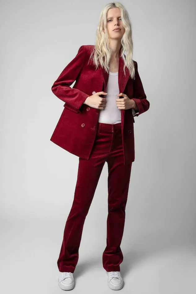 Zadig and Voltaire Pants PESTO VELVET W WINE 8211 Women Zadig and Voltaire Pants PESTO VELVET W WINE 8211 Women