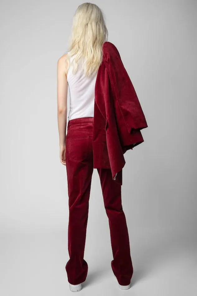 Zadig and Voltaire Pants PESTO VELVET W WINE 8211 Women Zadig and Voltaire Pants PESTO VELVET W WINE 8211 Women