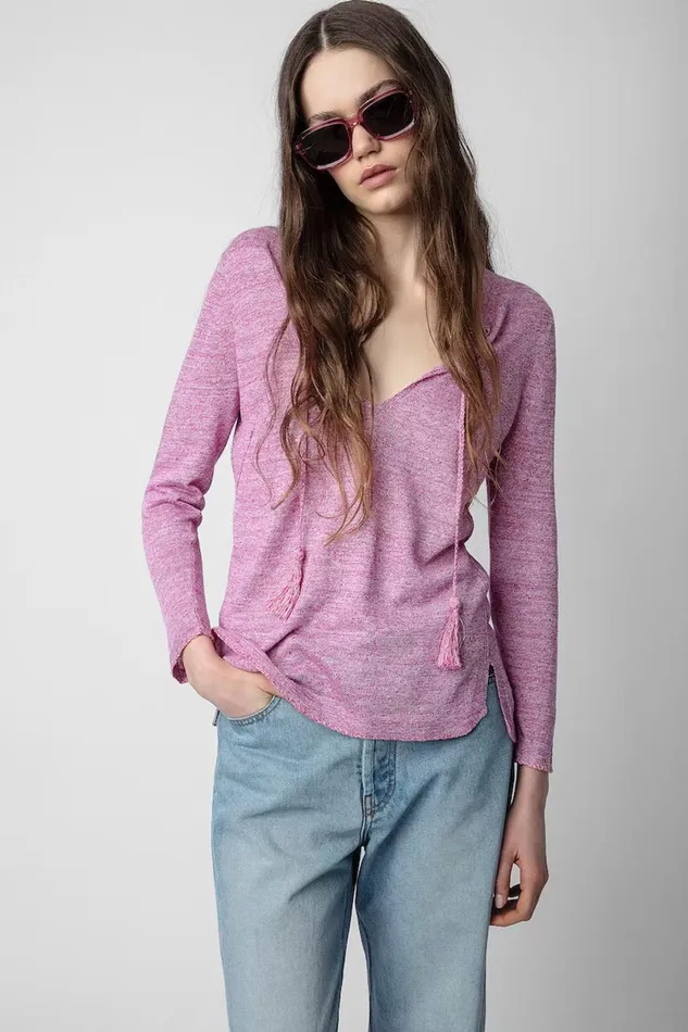 Zadig and Voltaire Sweaters and Knitwear AMBER LINEN PINK 8211 Women