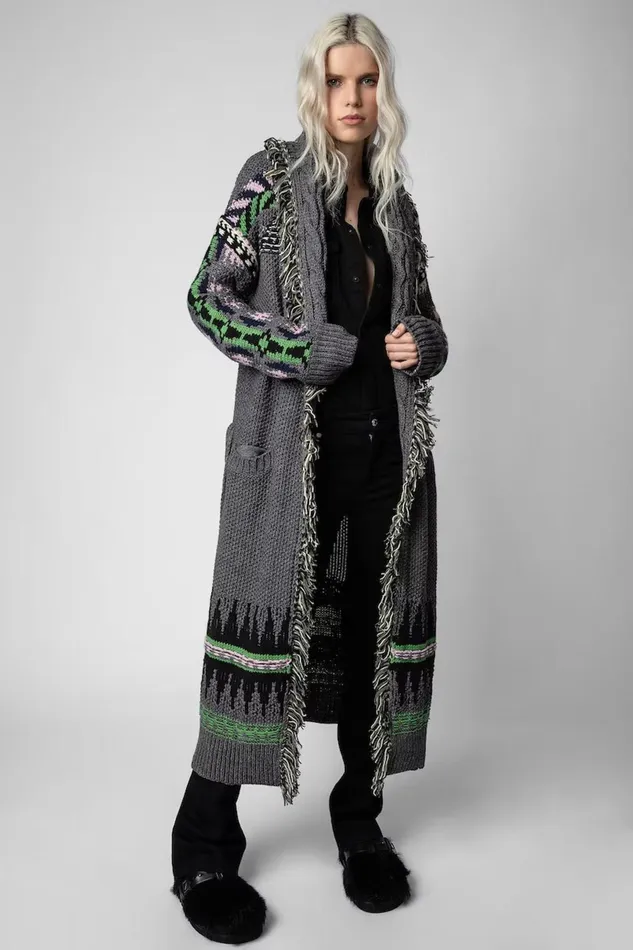 Zadig and Voltaire Sweaters and Knitwear ELLINA SHOW CARDIGAN GREY 8211 Women Zadig and Voltaire Sweaters and Knitwear ELLINA SHOW CARDIGAN GREY 8211 Women